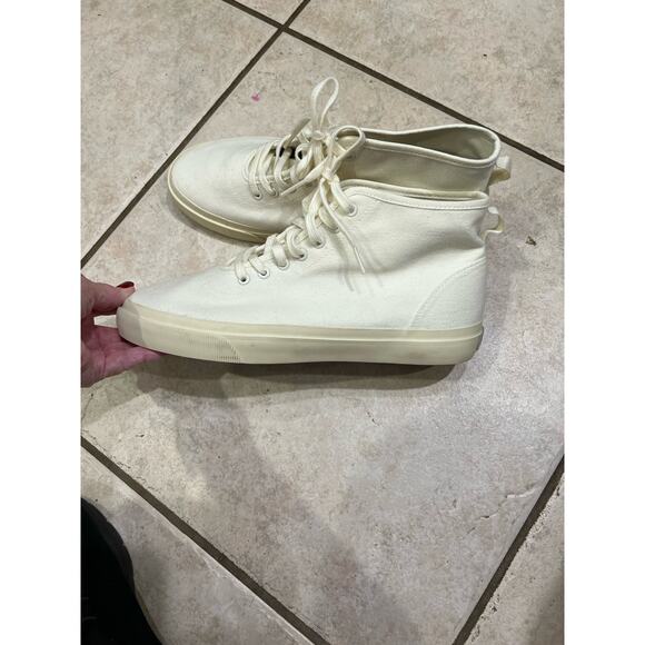 Everlane Off White The Forever Canvas High Top Lace Up Sneakers Sz W 10.5 M 8.5 - Picture 2 of 9